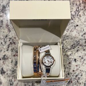 Anne Klein Rose Gold and Silver Bracelet Set